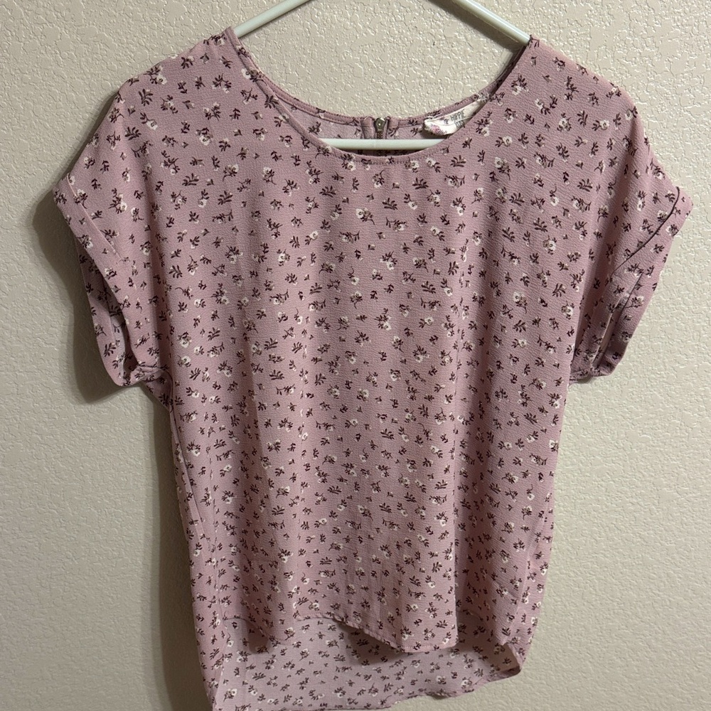 Hippie Rose Dusty Pink Floral Blouse